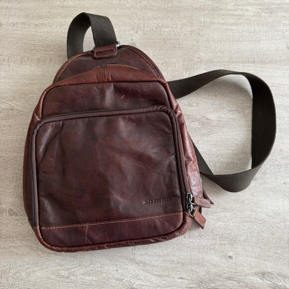 Jack George Crossover Backpack Messenger Bag Leather Brown - Picture 4 of 7